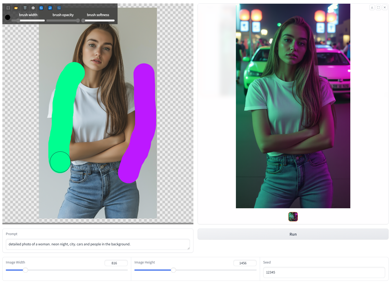 LuminaBrush lighting effect demonstration 2